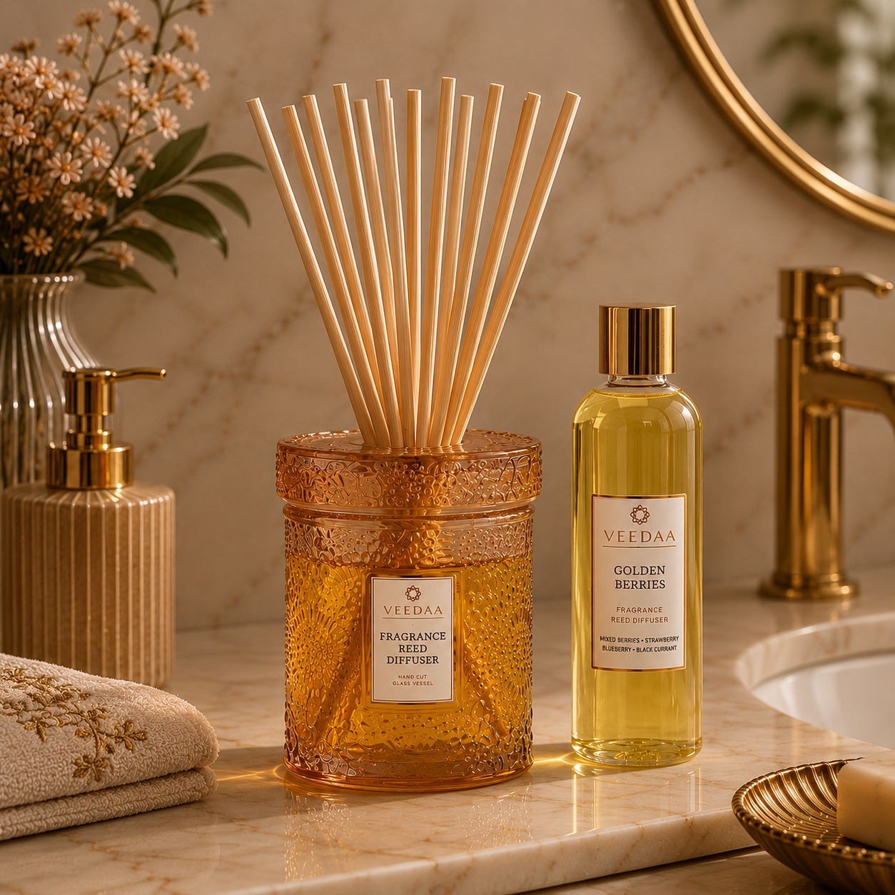 Golden Berries Classic Reed Diffuser Set Image 12