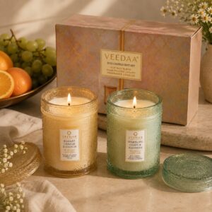MANDALA GLASS CANDLE DUO - II