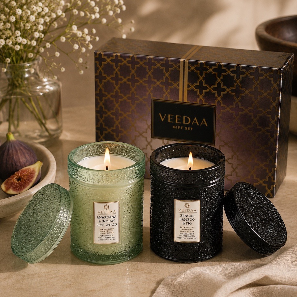 MANDALA GLASS CANDLE DUO - IV